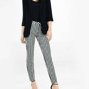 Express Black White Gingham Check Editor Ankle Pants